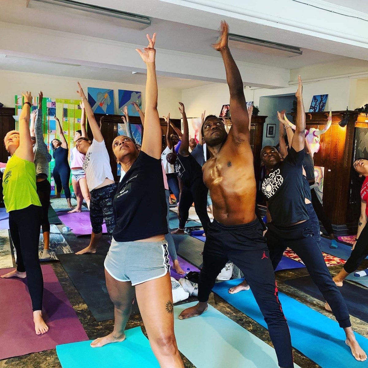 Illustrative photo of a Dream Sports Africa group yoga class