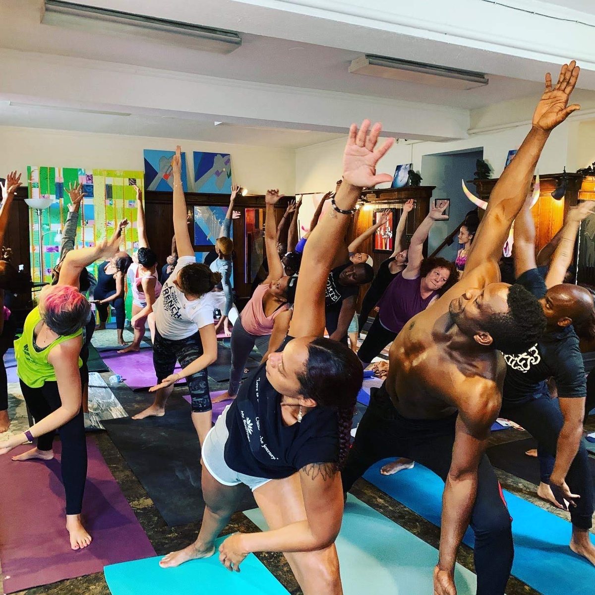 Illustrative photo of a Dream Sports Africa group yoga class